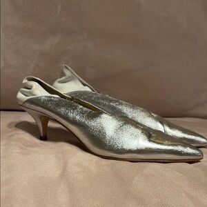 Zara Silver Pointed Toe Heels